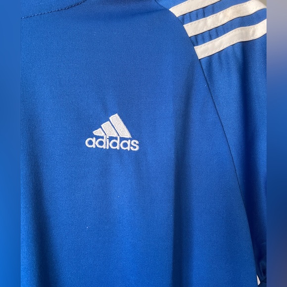 Adidas: Royal Blue Stripped Jersey - Picture 3 of 9